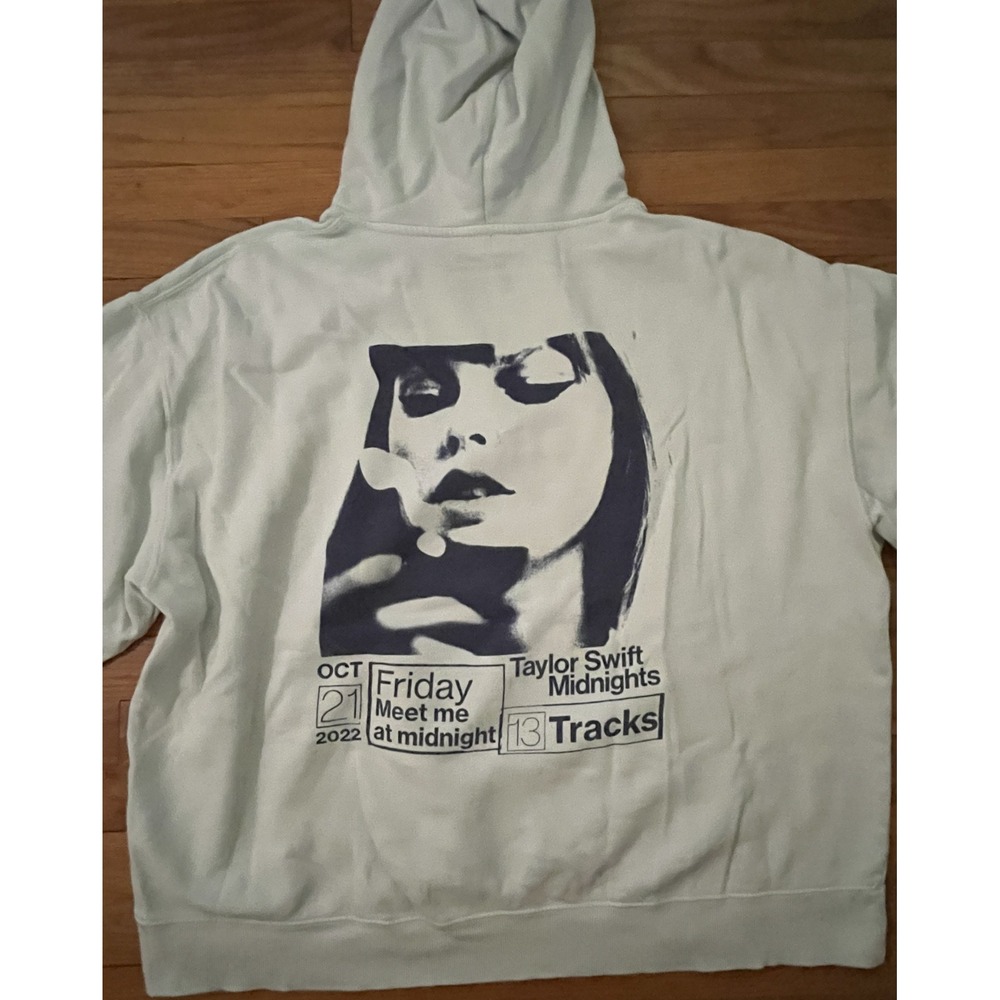 Taylor Swift Midnights Tour Hoodie Sweatshirt Blue Graphic Adult 2XL